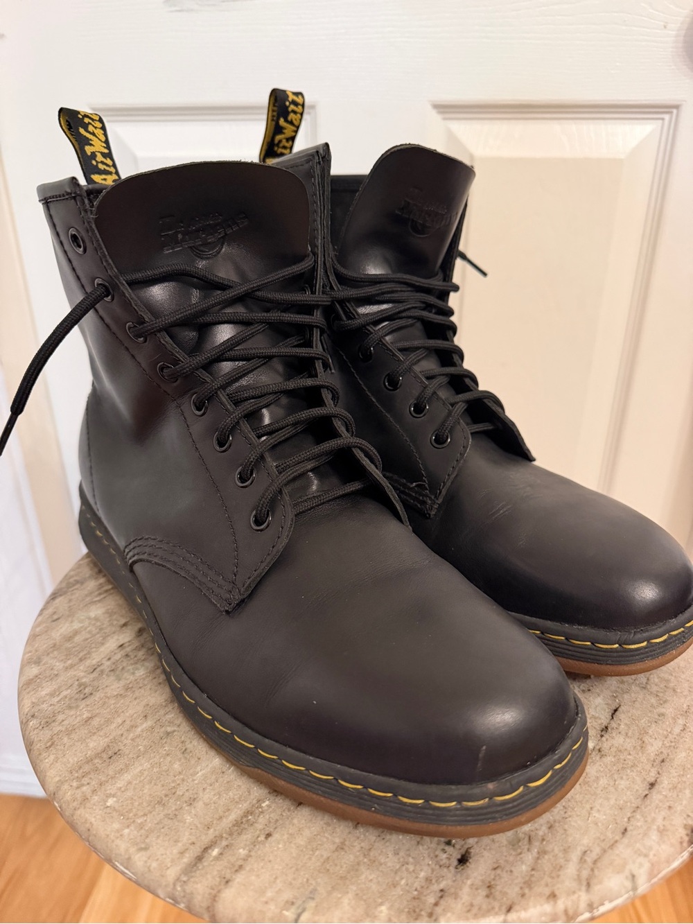 Dr. Martens Newton Lightweight Leather Boots in Black size 13